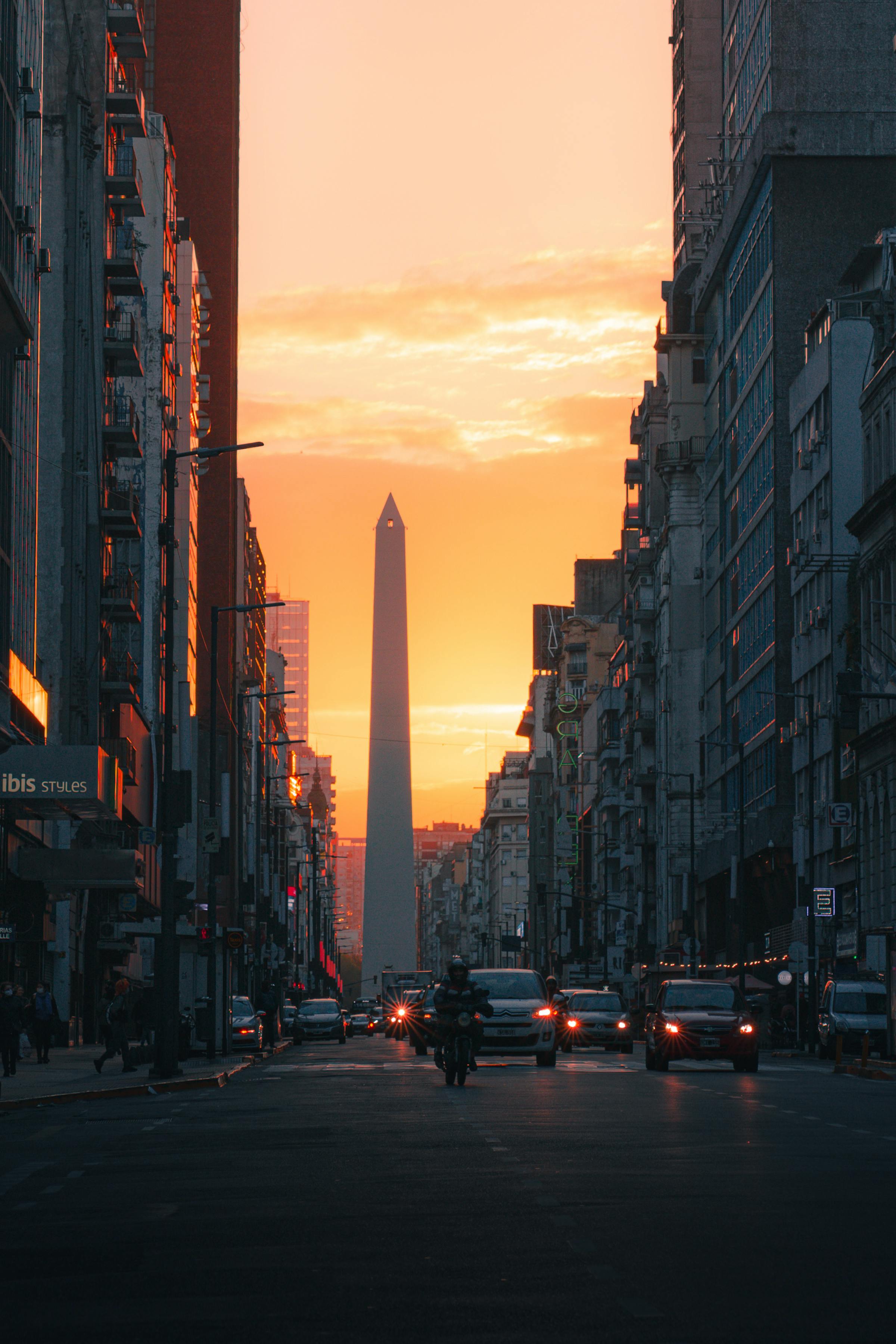Buenos Aires Recoleta district at golden hour