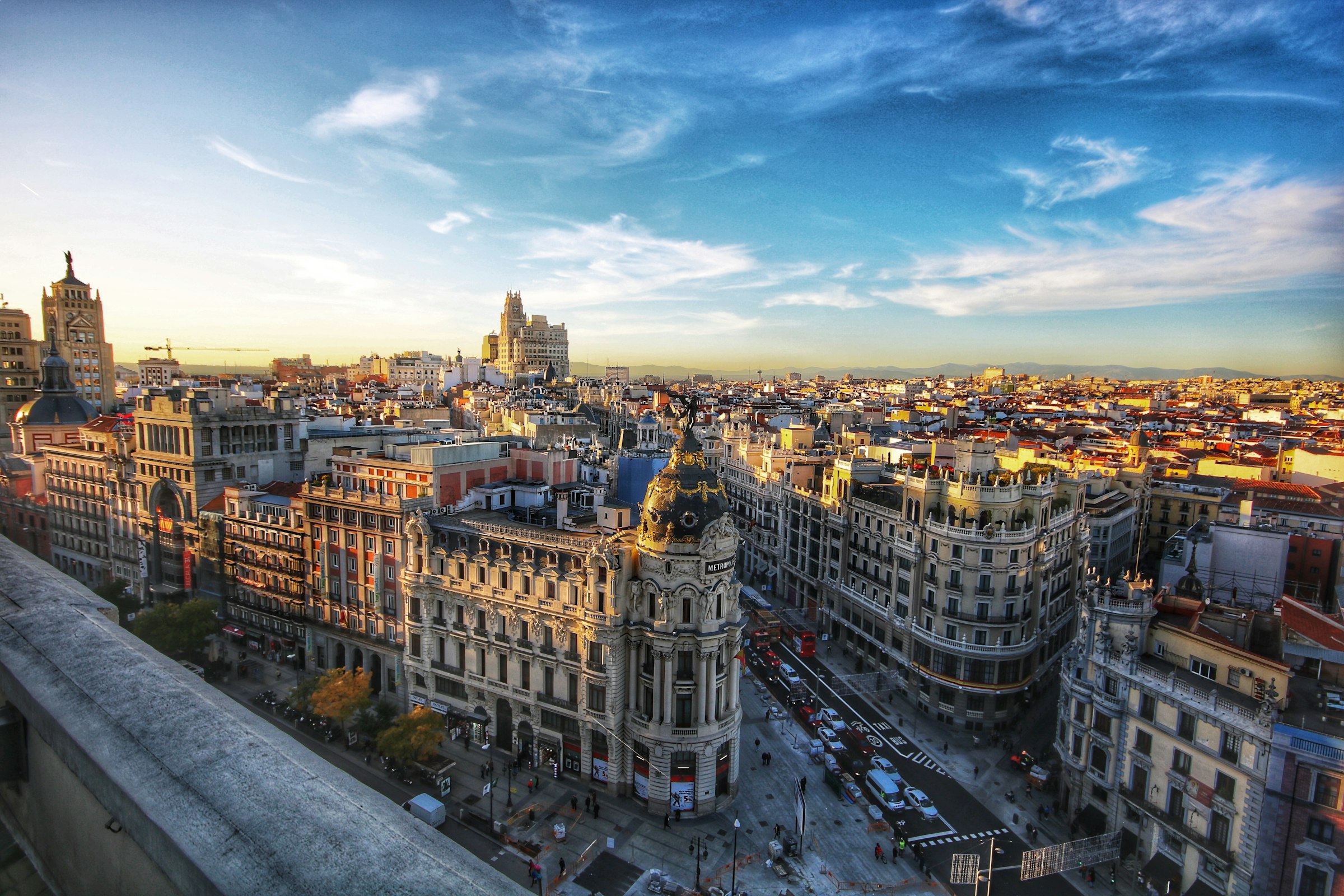 Plaza Mayor in Madrid at dusk