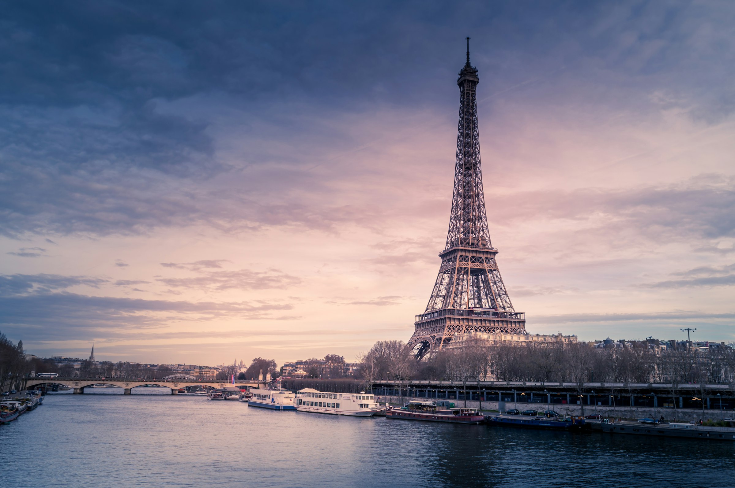 Quiet Paris street with morning light