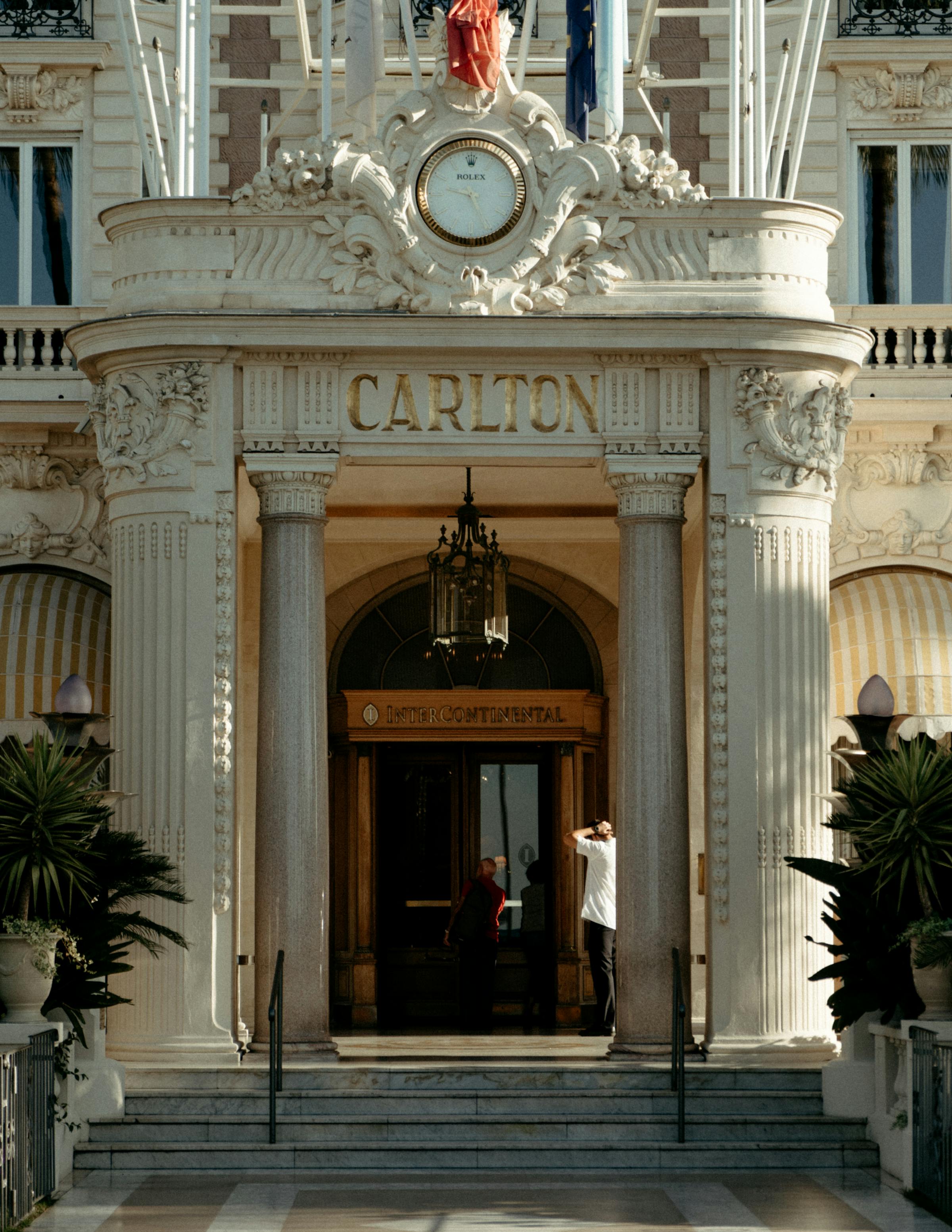 Hotel facade at the arrival point